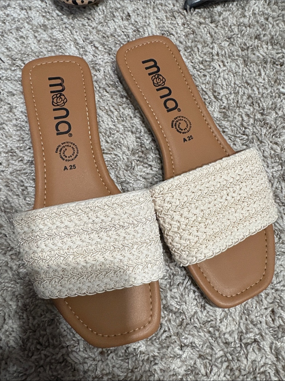 Musse & Cloud Cream Braided Slide Sandals
